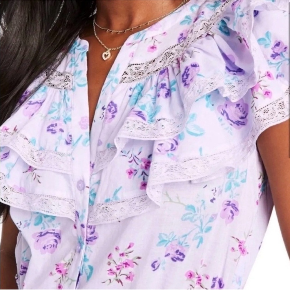 LoveShackFancy x Target Lou Ruffle Mini Dress Purple S - Picture 2 of 14